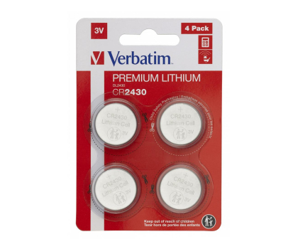 Bateria lub akumulatorek VERBATIM Premium Lithium CR2430 3V (4 szt.) 49534